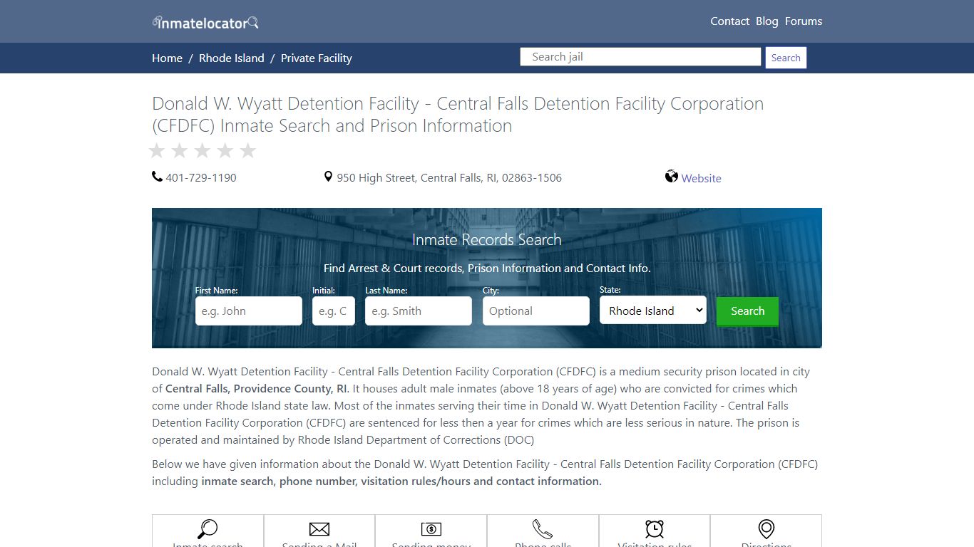 Donald W. Wyatt Detention Facility - Free Inmate Search